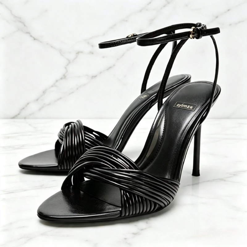 Women Shoes Brands - Fashion Crossover Front Straps Stiletto Sandals