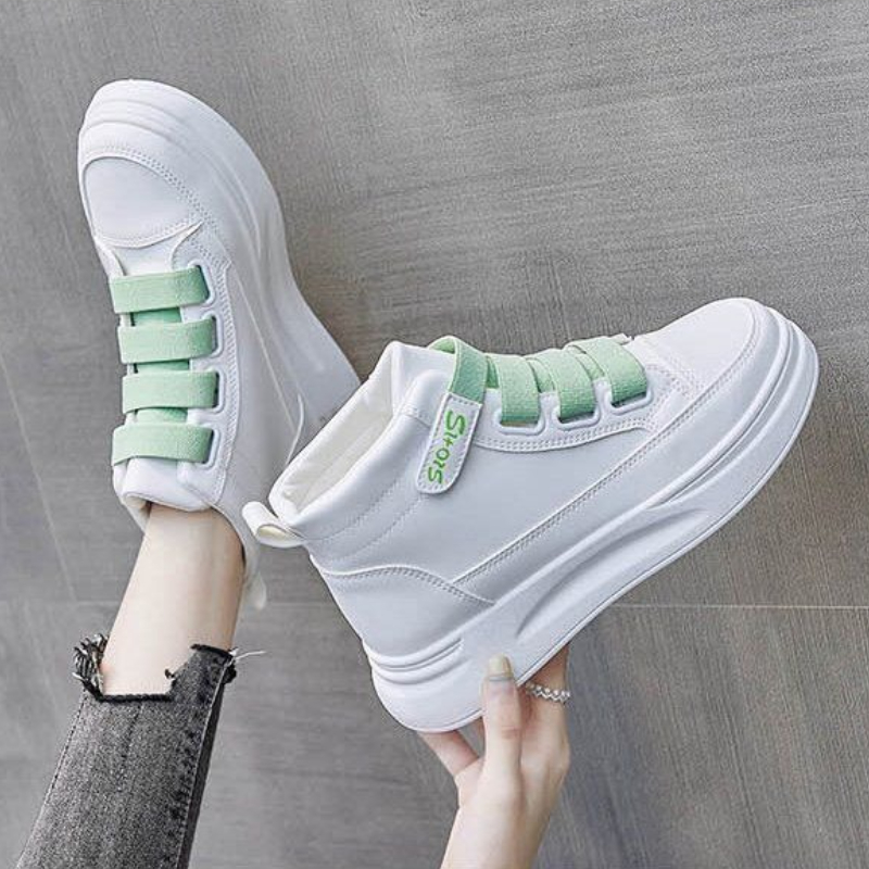 Women Shoes Must Have - Versatile White High Top Sneakers for