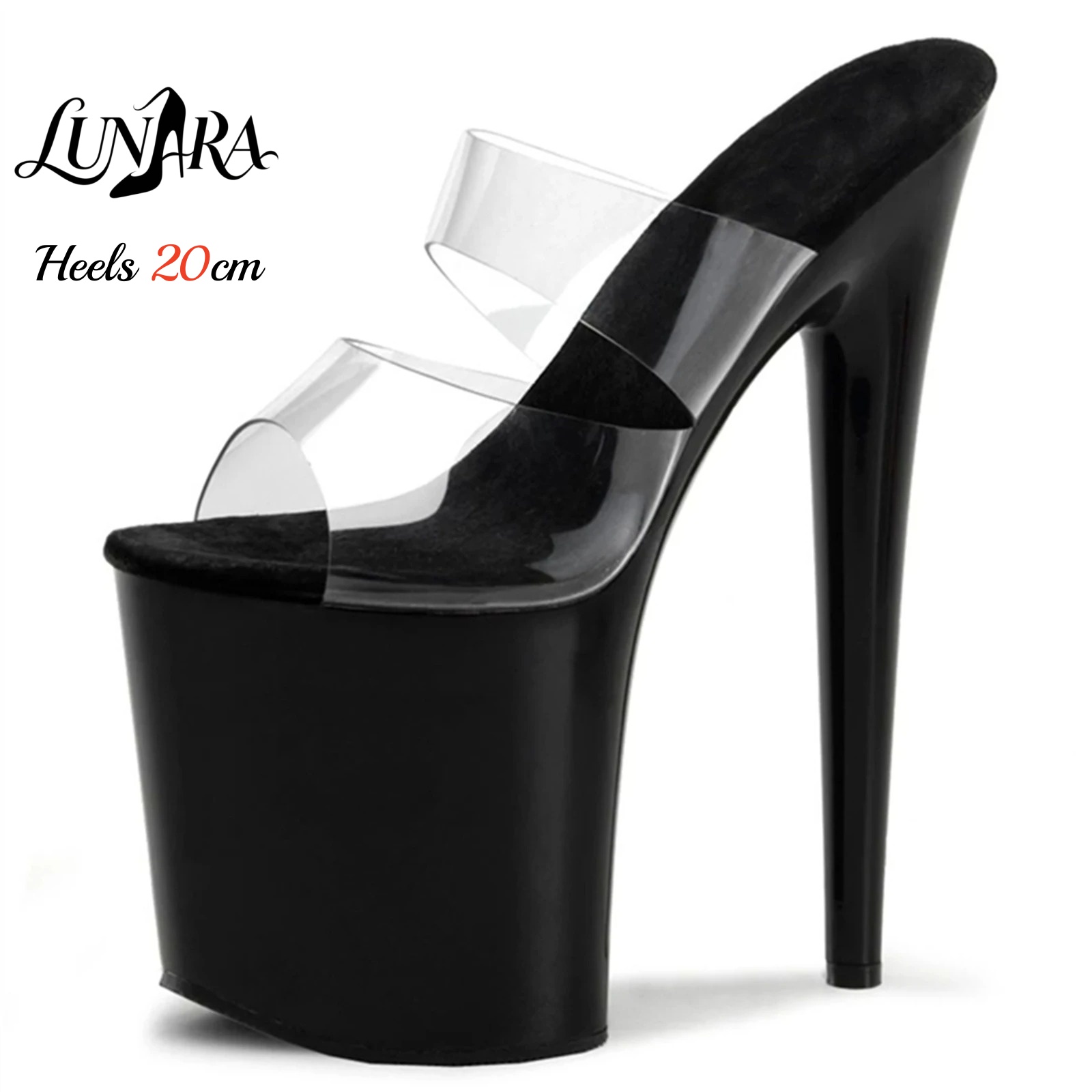 Jelly Sandal Women - 20cm Clear PVC Strappy Ultra High