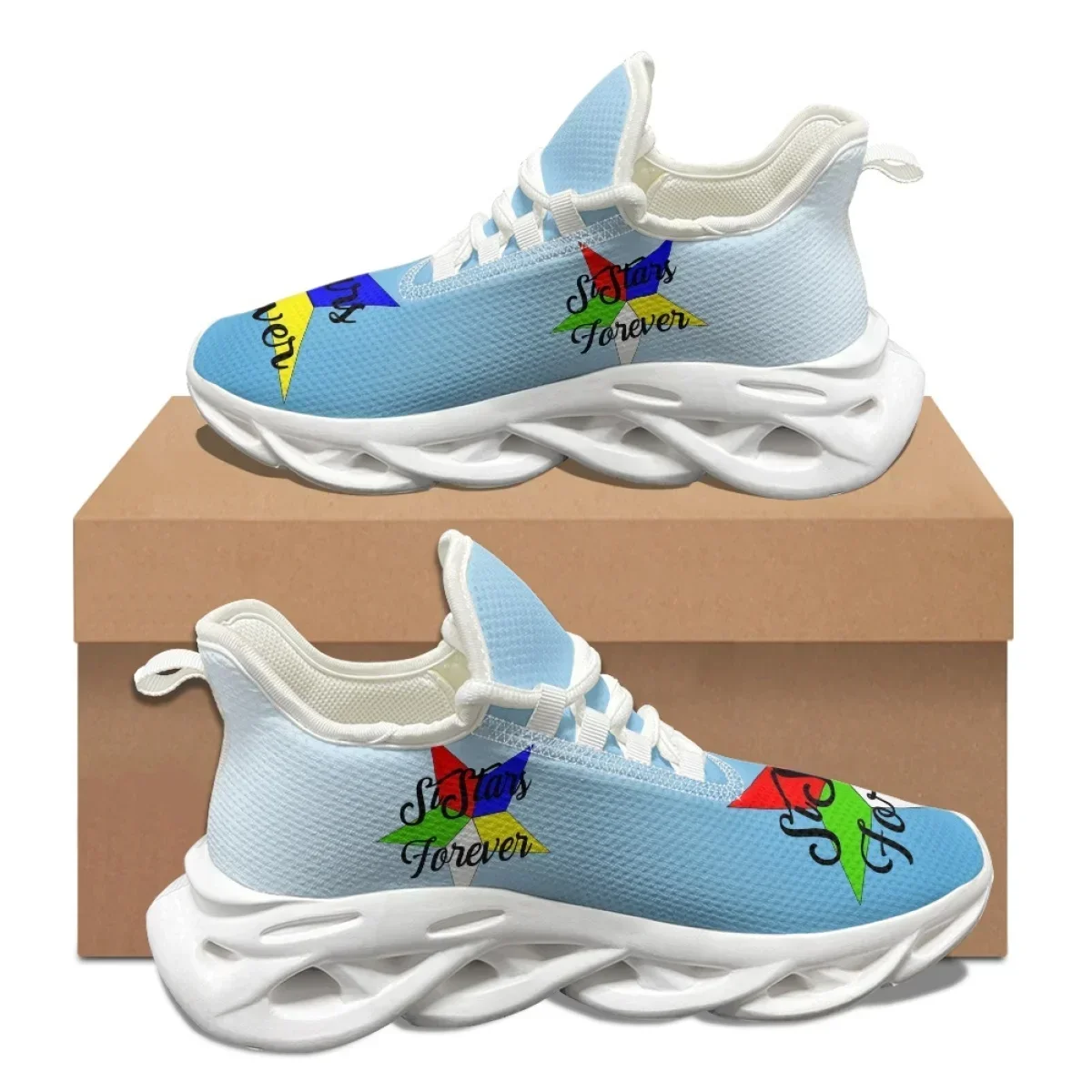 Women'S Shoes For Tennis - Sky Blue Pentagram OES Pattern New