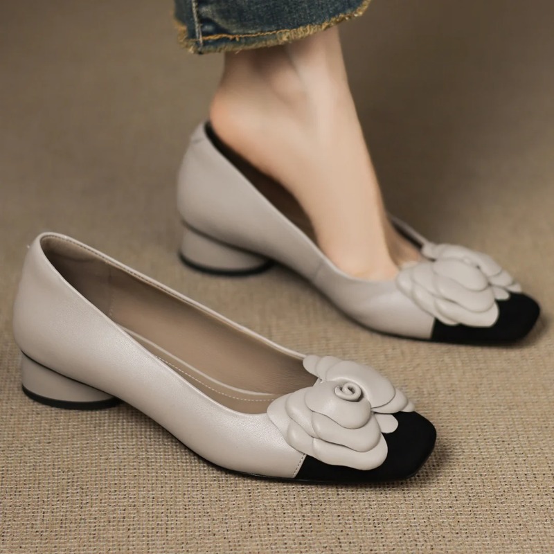 Women Shoes With Heels - Plus size 34-41 women's sheepskin mix