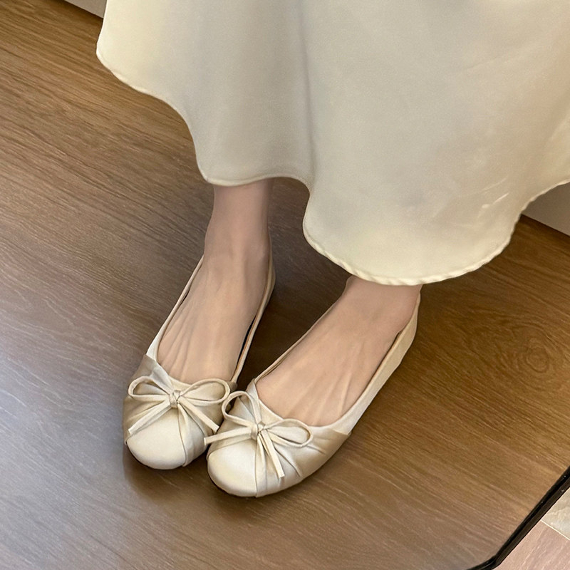 Women Shoes With Heels - 2026 New Bow-knot Temperament Satin Shallow