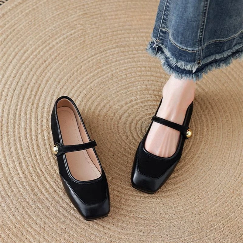 Women Shoes Quick Delivery - Low Heel Elegant Splicing Women's Flat