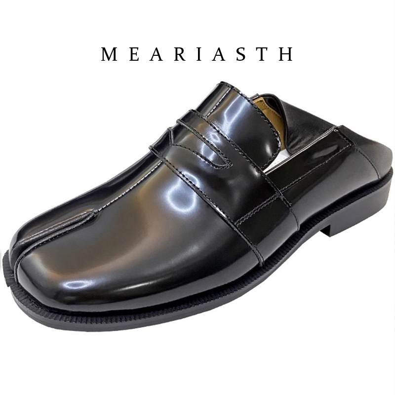 Women'S Shoes Loafers Black - black Tabi Shoes Split Toe Patent