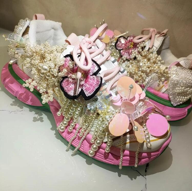 Women Shoes Store - Princess style Pearl Beadings Tassel Sequins