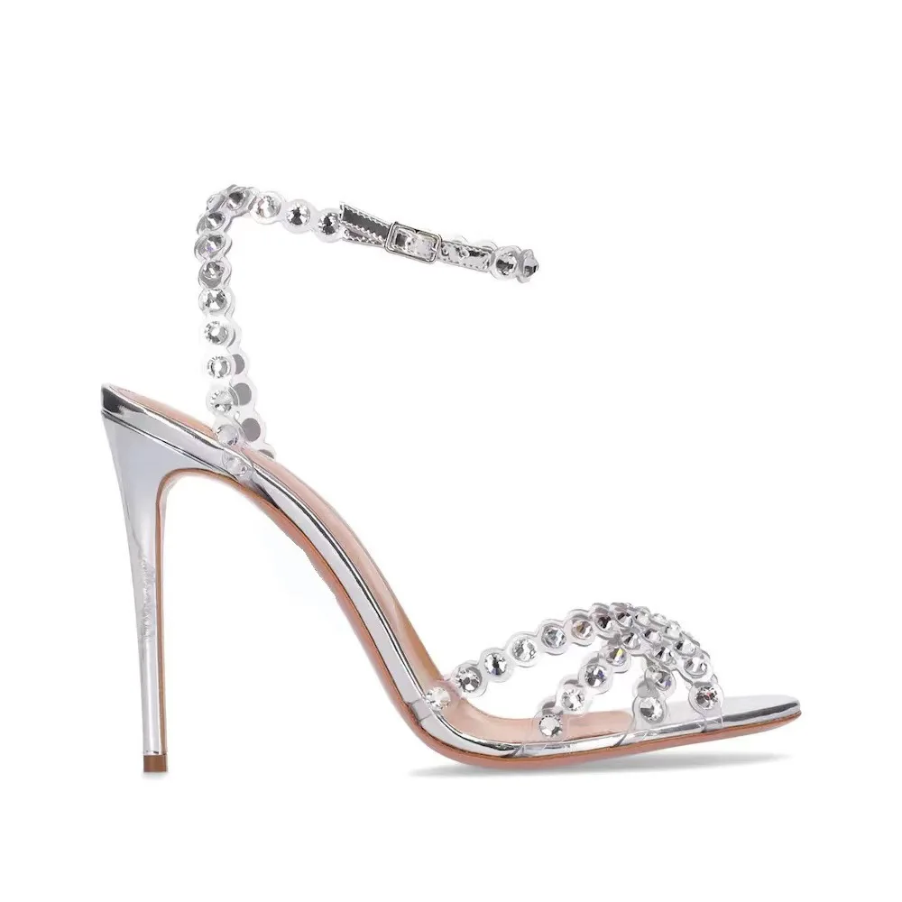 Jelly Sandal Women - Socialite Plus Size Silver Heels Jelly
