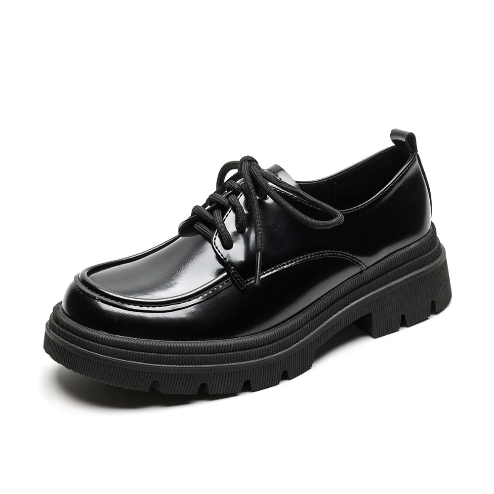 Women'S Shoes Loafers Black - Loafers for Woman Leather Platform Loafers