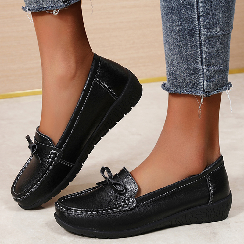 Genuine Leather Women Flats Fa - đánh giá và giá Women'S Shoes Loafers Black