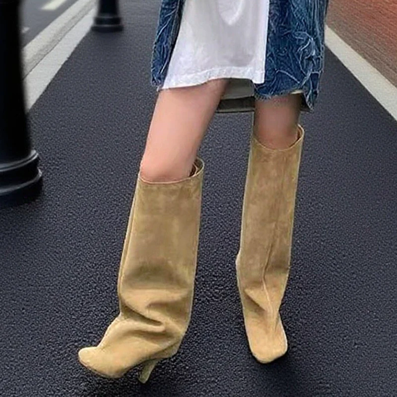 Winter Street Punk Round Toe W - đánh giá và giá High Knee Heel Boots