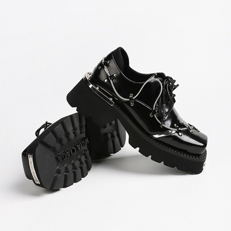 Luxury Metal Chain Decoration  - đánh giá và giá Women'S Shoes Loafers Black