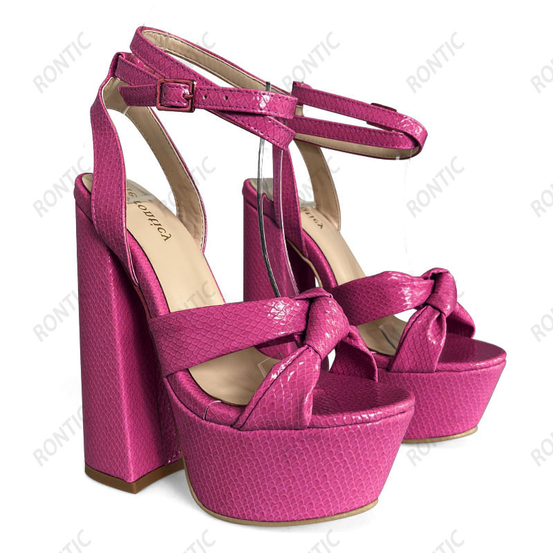 Rontic Hot Handmade Women Plat - đánh giá và giá Block Heel Ankle Boots