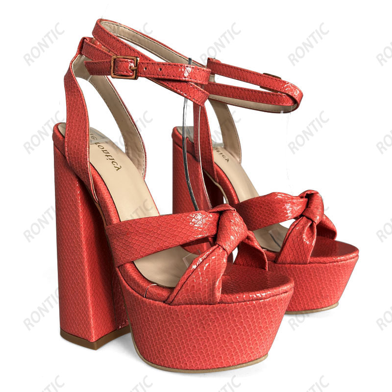 Rontic Hot Handmade Women Plat - đánh giá và giá Block Heel Ankle Boots