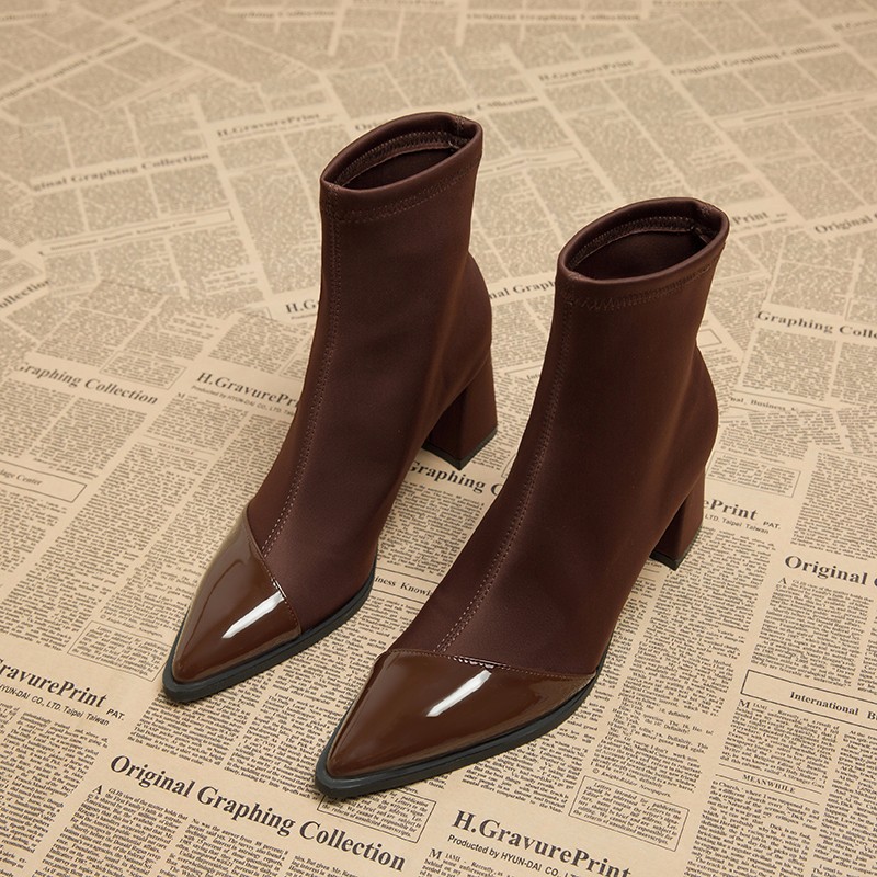 Brown Women Ankle High Heels   - đánh giá và giá Women Shoes Nb