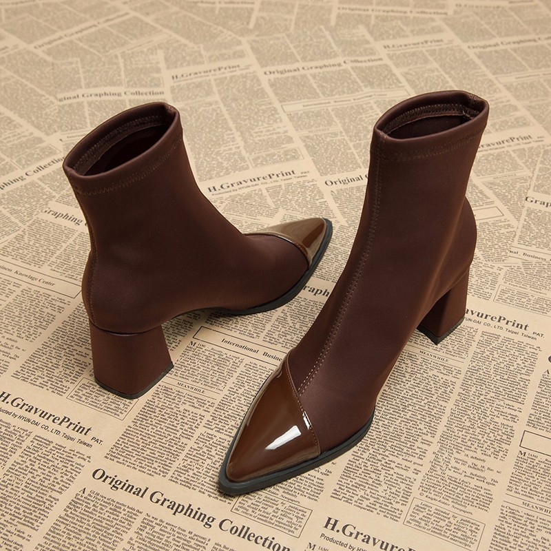 Brown Women Ankle High Heels   - đánh giá và giá Women Shoes Nb