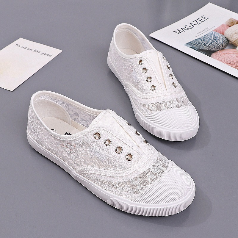 Women's Lace Hollow-Out Canvas - đánh giá và giá Women'S Shoes Hey Dude