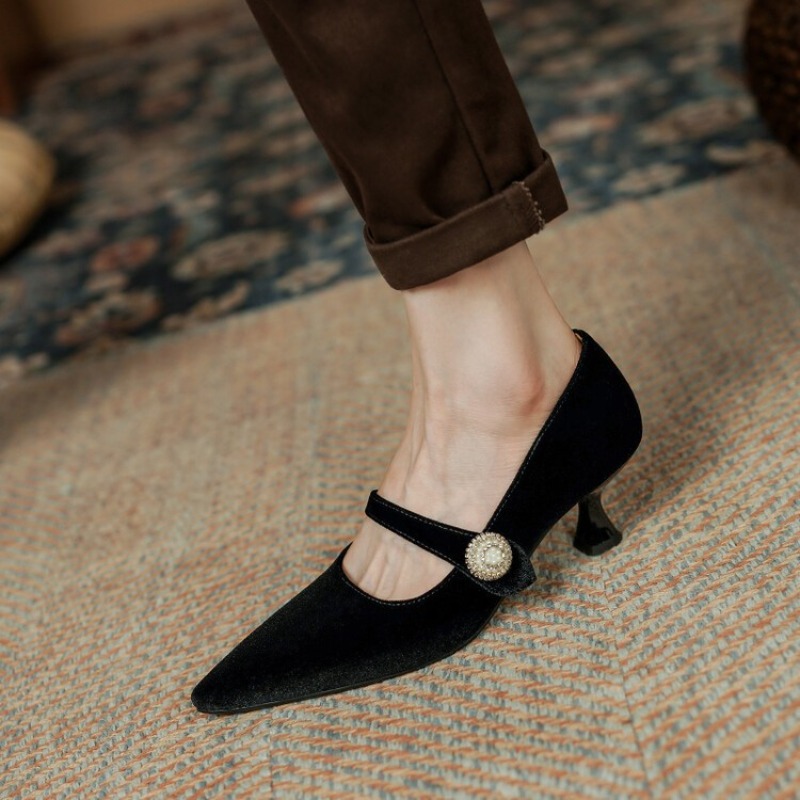 Wine Red Pointed Toe Mary Jane - đánh giá và giá Women Shoes With Heels