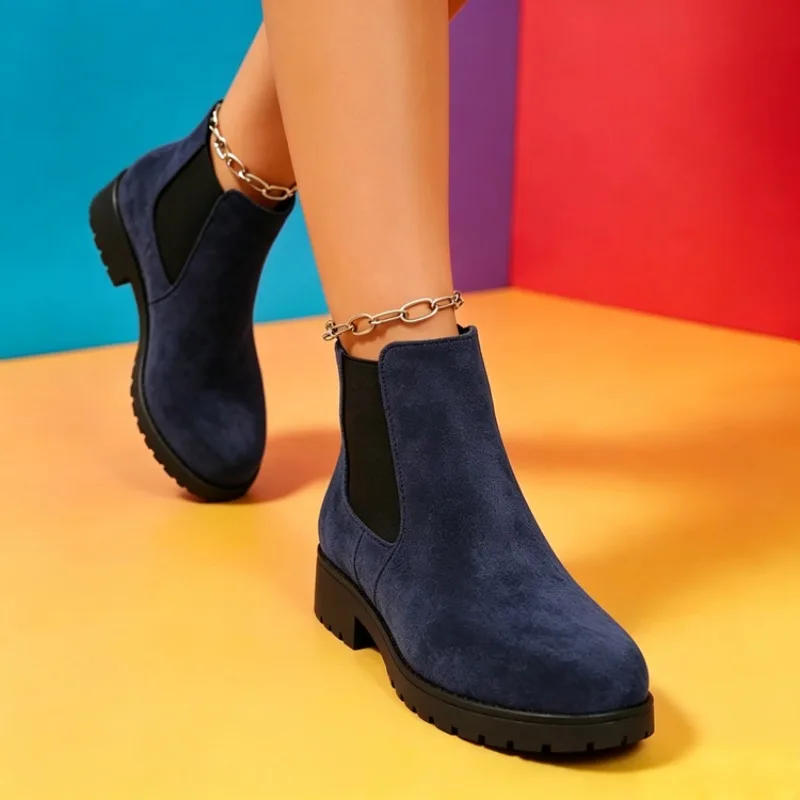 Women Round Toe Chelsea Boots  - đánh giá và giá Block Heel Ankle Boots