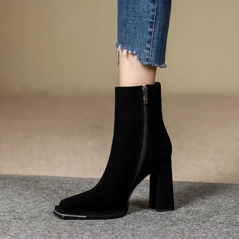 Luxury Women Boots Fashion Squ - đánh giá và giá Block Heel Ankle Boots