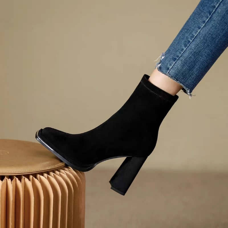 Luxury Women Boots Fashion Squ - đánh giá và giá Block Heel Ankle Boots