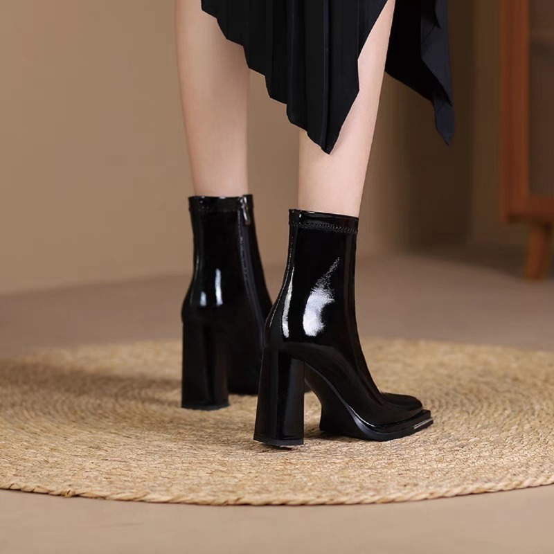 Luxury Women Boots Fashion Squ - đánh giá và giá Block Heel Ankle Boots