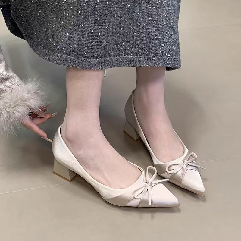 Retro Mid-length Single Shoes  - đánh giá và giá Women Shoes Casual