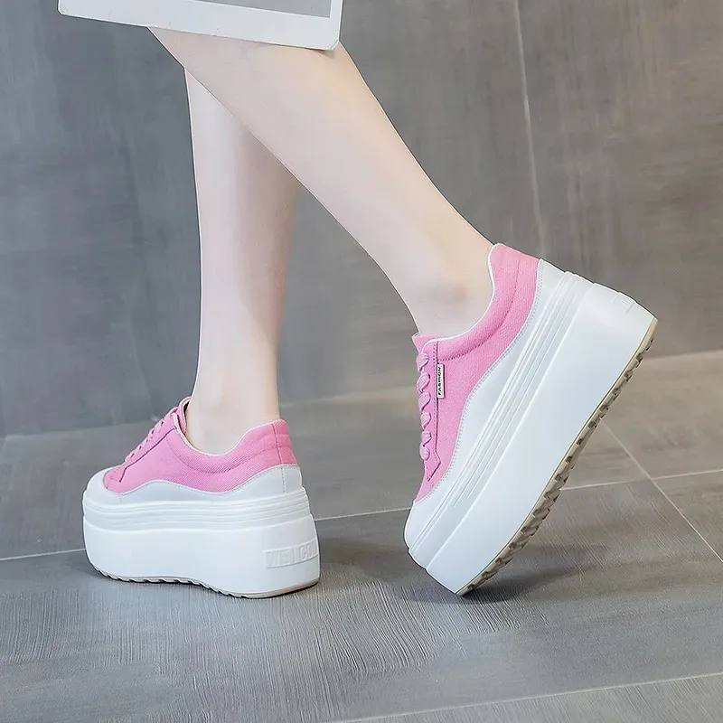 8cm New Canvas Genuine Leather - đánh giá và giá Women Shoes Store