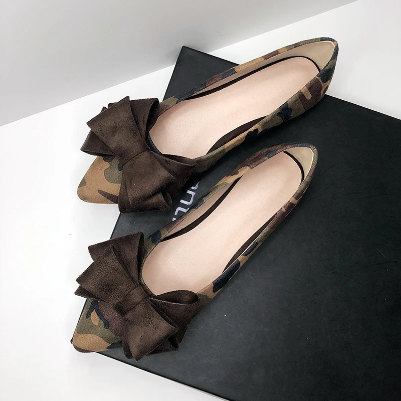 Lady Camouflage Bow Flats For  - đánh giá và giá Women'S Shoes For Wide Feet