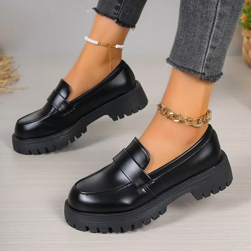 Plus Size 35-43 Black Pu Leath - đánh giá và giá Women'S Shoes Loafers Black