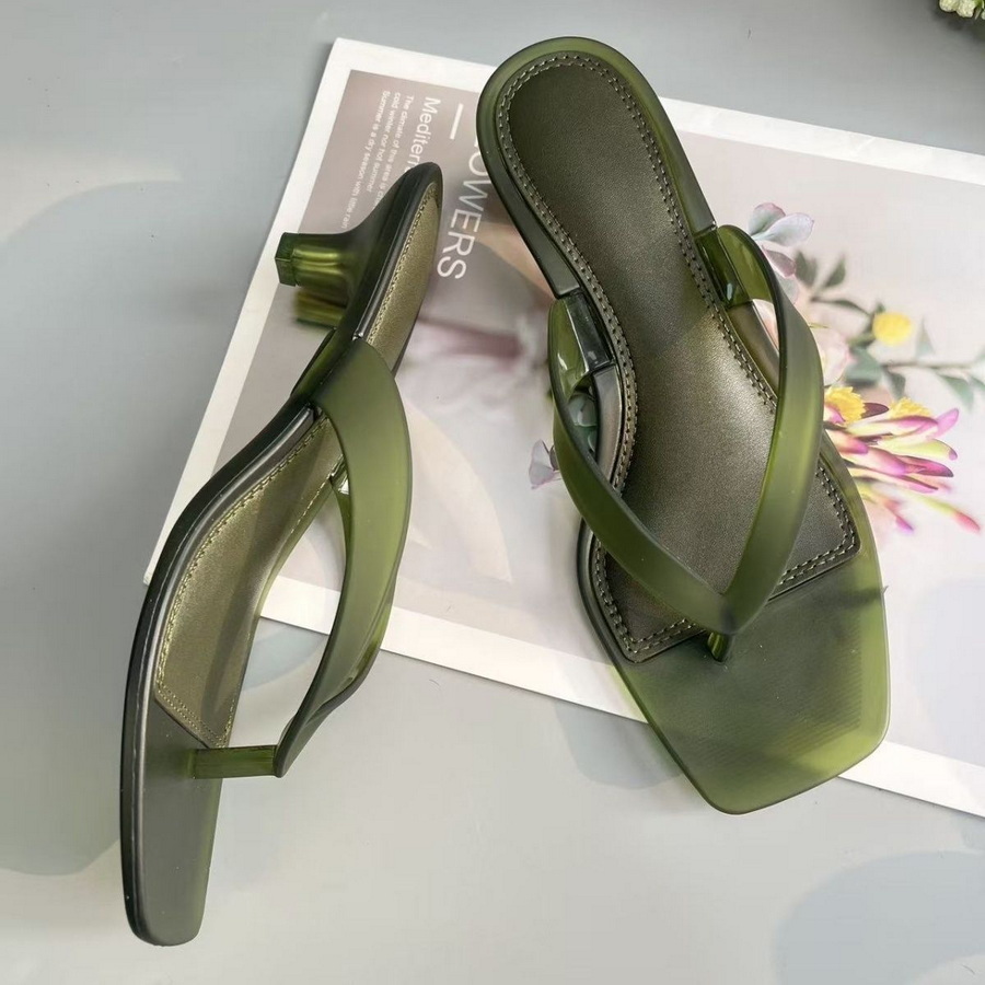 Korean Muted Tone Olive Green  - đánh giá và giá Jelly Sandal Women