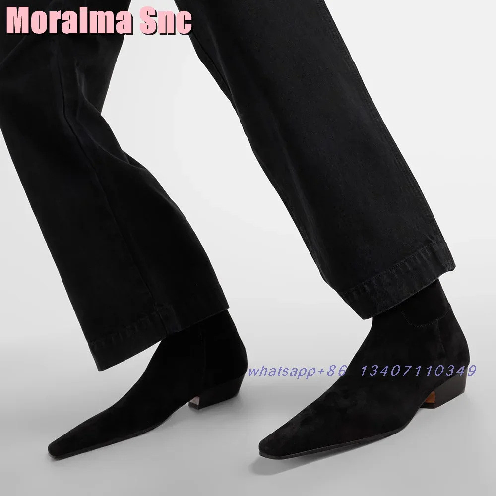 Suede Leather Pointed Toe Ankl - đánh giá và giá Block Heel Ankle Boots