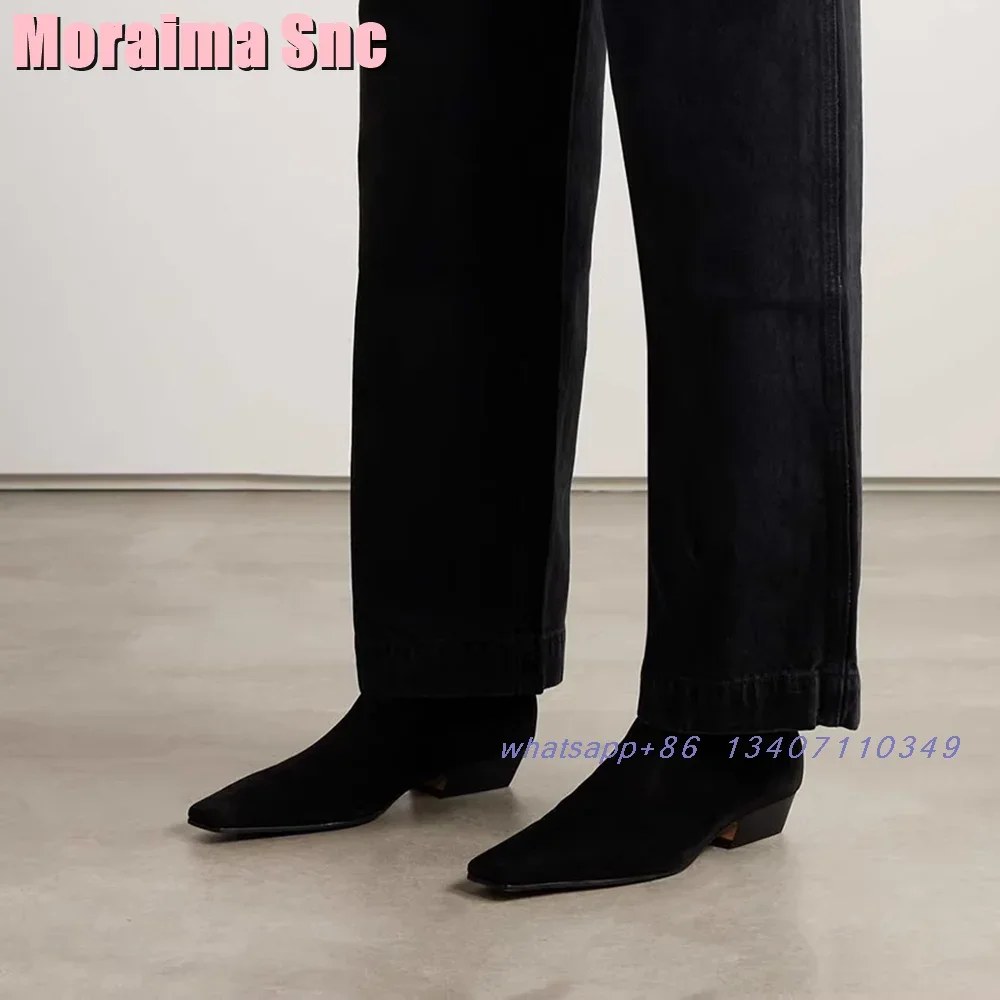 Suede Leather Pointed Toe Ankl - đánh giá và giá Block Heel Ankle Boots