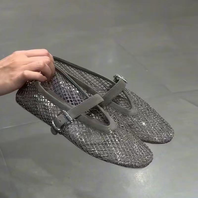 Hollow Rhinestone Baotou Sanda - đánh giá và giá Women Shoes Casual