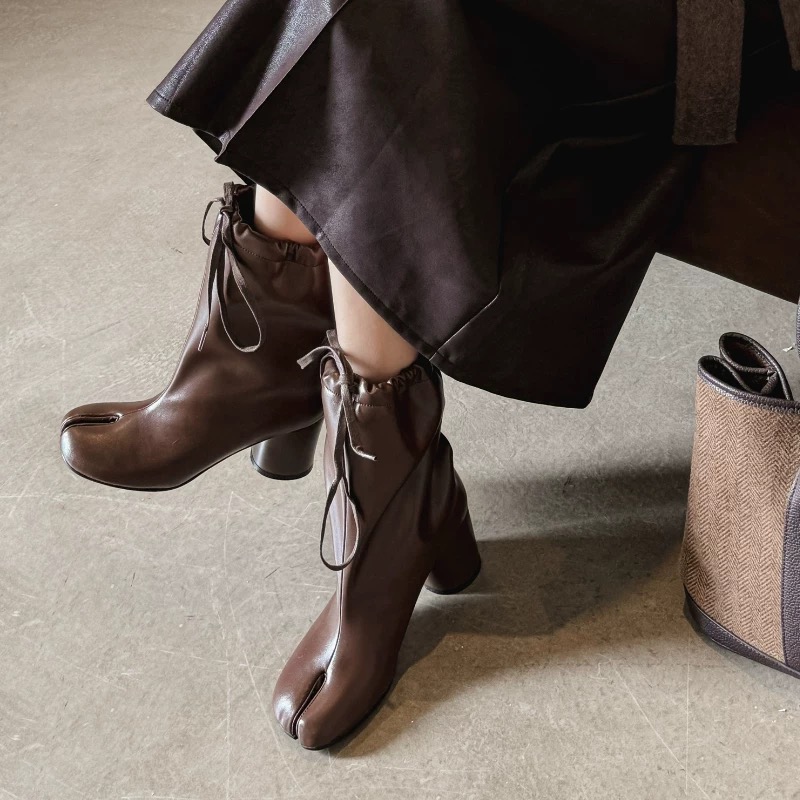 New Women Split Toe Ankle Boot - đánh giá và giá Block Heel Ankle Boots