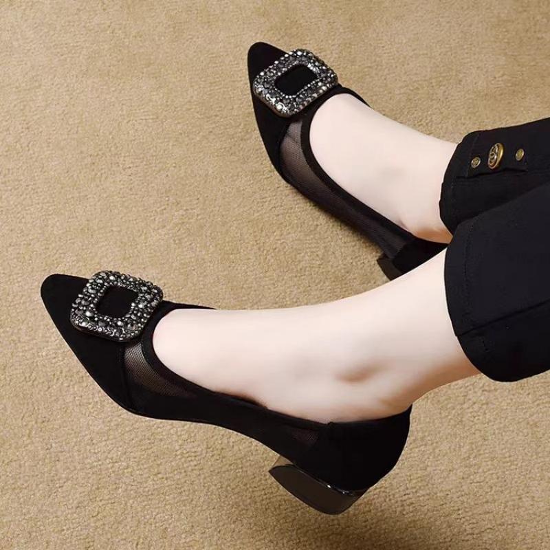 Elegant Pointed Toe Mesh Block - đánh giá và giá Women Shoes With Heels