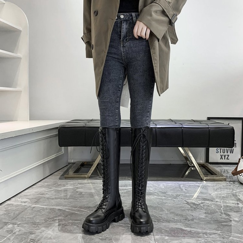 Women Knee High Boots Lace Up  - đánh giá và giá High Knee Heel Boots